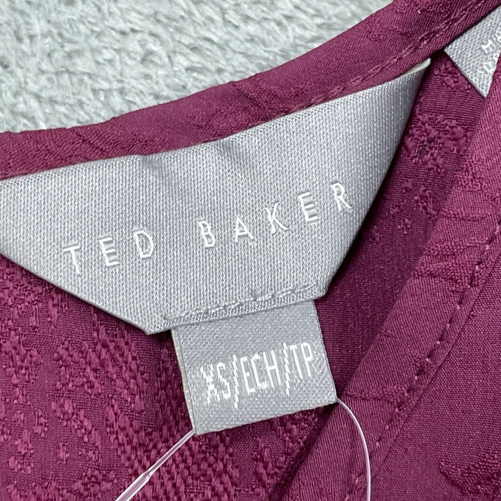 Ted Baker Women's XS Blouse Purple d1049 - Picture 2 of 8